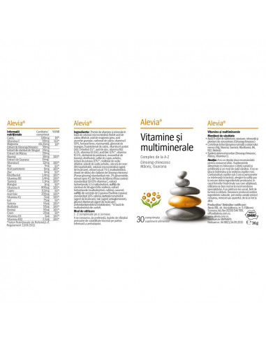 Alevia Vitamine și Multiminerale – 30 comprimate