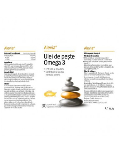 Alevia Ulei de pește Omega-3 – 30 capsule