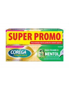 Corega Power Max Fixare + Mentol – 2 x 40 g