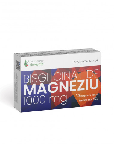 Bisglicinat de magneziu 1000 mg – 30 comprimate