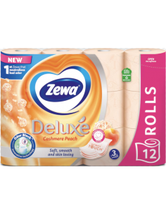 Zewa Deluxe hârtie igienică piersică, 3 straturi – 12 role