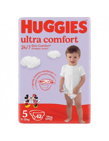 Huggies Scutece Ultra Comfort nr. 5 (11-25 kg), 42 bucăți