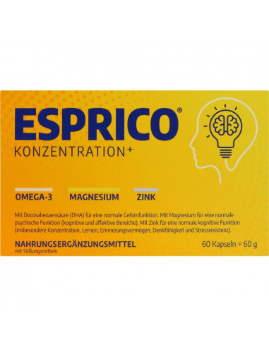Esprico® – Supliment pentru concentrare și atenție, 60 capsule masticabile