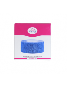 Bandaj elastic autoadeziv Minut – 2,5 cm × 4,5 m albastru