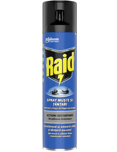 Raid Aerosol / Spray contra insectelor zburătoare 400 ml – albastru