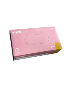 Mănuși nitrilice easyCARE fără pudră, roz, mărime M, 100...