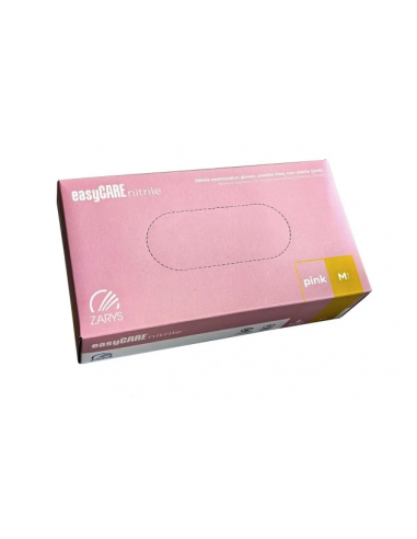 Mănuși nitrilice easyCARE fără pudră, roz, mărime M, 100 bucăți – Zarys