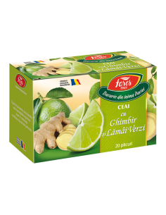 Ceai de ghimbir si lamai verzi, 20 plicuri, Fares
