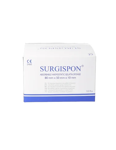 SURGISPON Standard 80×50×10 mm – burete hemostatic steril (10 bucăţi)
