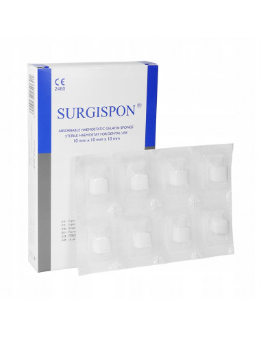Surgispon cub gelatină hemostatic 10×10×10 mm – set 32 bucăţi