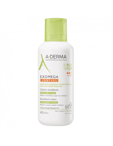 A-Derma Exomega Control Emollient Cream 400 ml – piele uscată cu tendință atopică