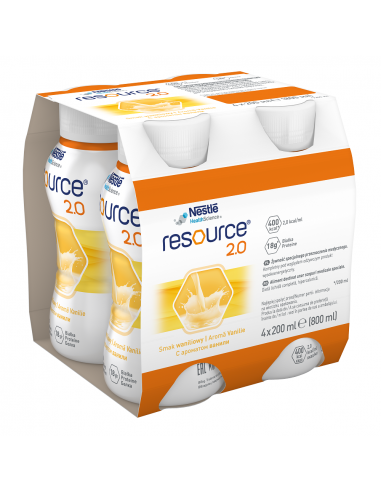 Nestle resource 2.0 vanilie 4x200ml