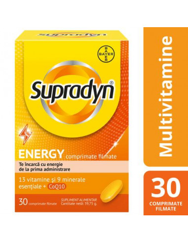Supradyn Energy + Coenzima Q10, 30 comprimate