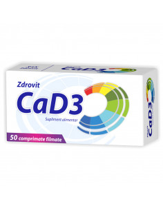 CaD3 (Calciu + Vitamina D3) 50 comprimate – Zdrovit