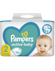Pampers Active Baby – scutece mărimea 2 (4-8 kg), 96 buc