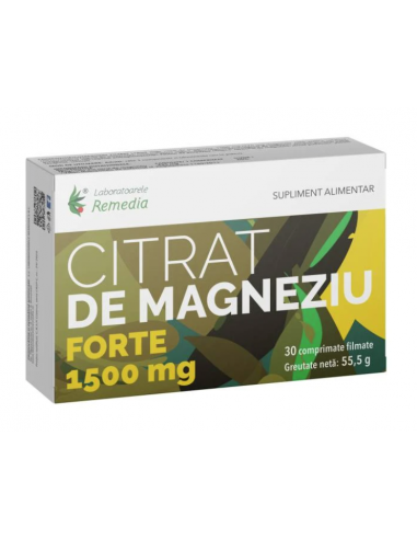Citrat de Magneziu Forte 1500 mg, 30 capsule