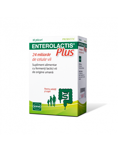 Enterolactis Plus 3 g – 10 plicuri (supliment probiotic)