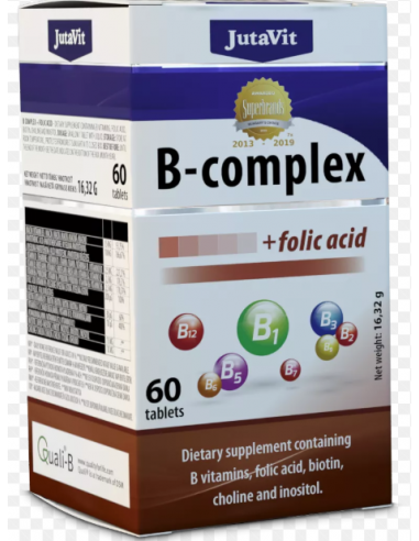 B Complex + Acid Folic, 60 comprimate, Juvapharma