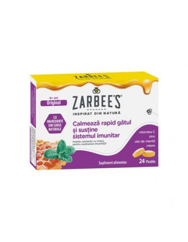 Zarbee’s pastile pentru tuse și gât, 24 bucăți