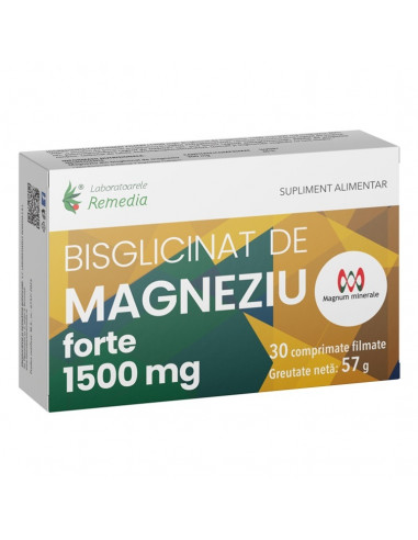 Bisglicinat de magneziu Forte 1500 mg – 30 comprimate