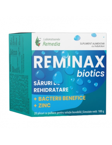Reminax Biotics – Saruri de Rehidratare + Bacterii Benefice + Zinc (10 plicuri)
