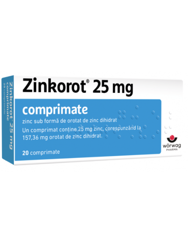Zinkorot 25 mg – 20 comprimate