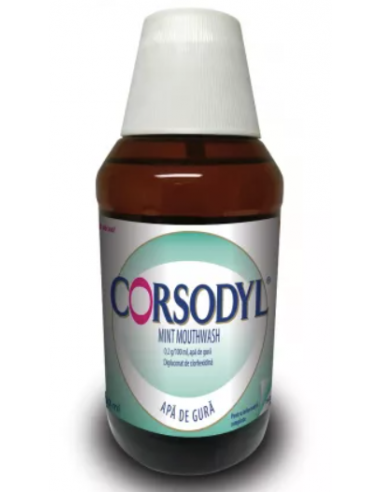 Corsodyl Mint – apă de gură 0,2 % (300 ml)