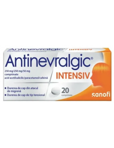 Antinevralgic Intensiv 250/250/50 mg – 20 comprimate