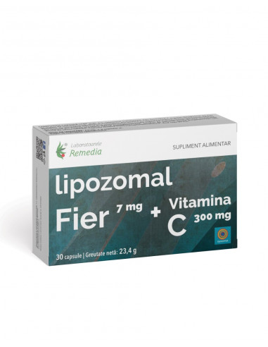 Fier lipozomal + Vitamina C – 30 capsule