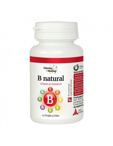 Vitamina B cu drojdie și polen x 60 comprimate