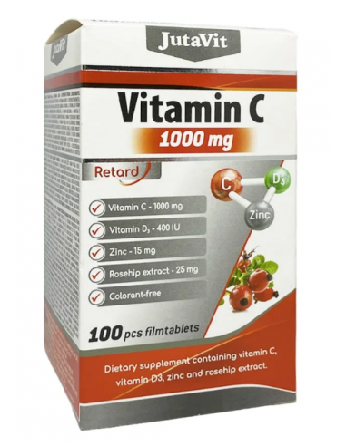 JutaVit Vitamin C 1000 mg + D3 + Zinc – 100...