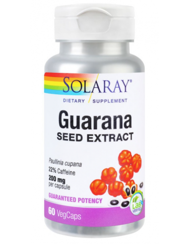 Solaray Guarana Seed Extract 200 mg – 60 capsule vegetale
