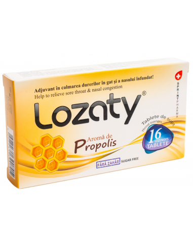 Lozaty Propolis fără zahăr – 2×8 tablete (16 lozuri)