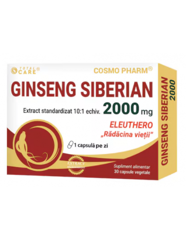 Ginseng Siberian 2000 mg, 30 comprimate, Cosmo Pharm