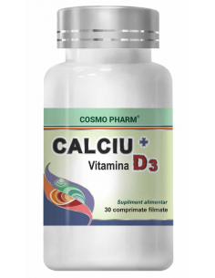 Calciu + Vitamina D3, 30 comprimate filmate