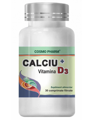 Calciu + Vitamina D3, 30 comprimate filmate