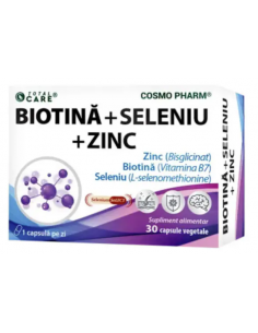 Biotină + Seleniu + Zinc, 30 capsule vegetale