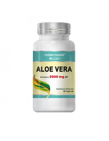 Aloe Vera Capsules – equivalent 5000 mg Gel (25 mg extract 200:1), 30 capsule vegetale