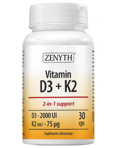 Vitamin D3 + K2 – 30 capsule, Zenyth