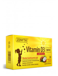 Vitamina D3 500 UI copii – Zenyth, 30 capsule moi