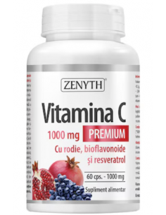 Vitamina C Premium cu rodie 1000 mg – 60 capsule, Zenyth