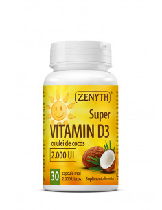 Super Vitamina D3 2.000 UI cu ulei de cocos – 30 capsule