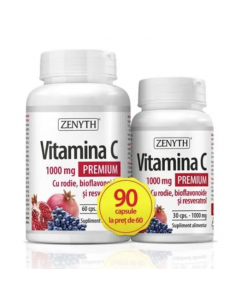 Vitamina C Premium cu rodie + bioflavonoide & resveratrol...