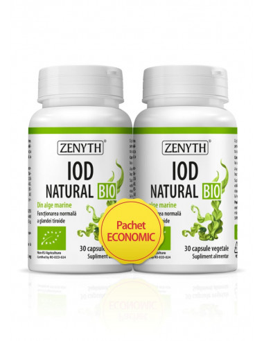 Pachet Iod Natural Bio – 30 + 30 capsule