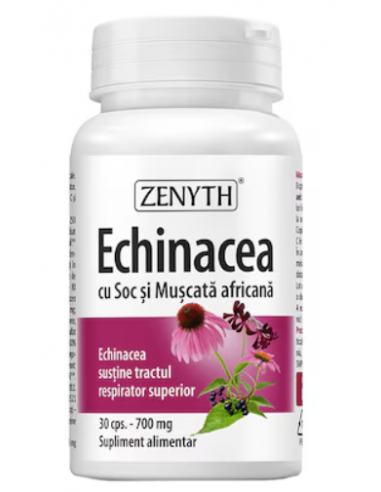 Echinacea cu Soc și Mușcată africană 700 mg – 30 capsule, Zenyth