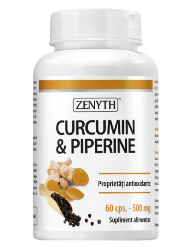 Curcumin & Piperine 500 mg – 60 capsule, Zenyth