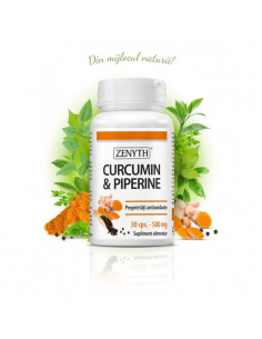 Curcumin & Piperine 500 mg – 30 capsule, Zenyth
