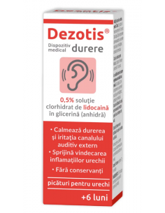 Dezotis Durere – picături auriculare 0,5 % lidocaină, 7 g