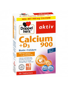 Doppelherz Aktiv Calciu 900 + D3 + Biotină + Acid Folic –...