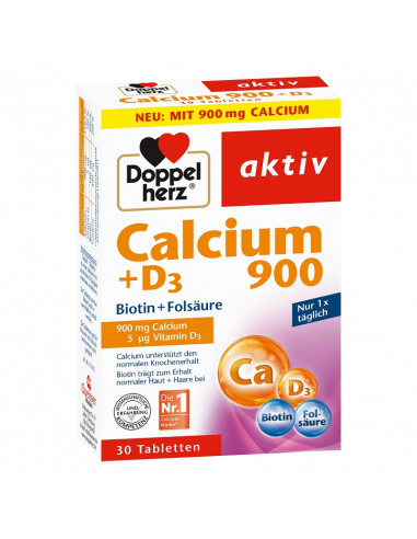 Doppelherz Aktiv Calciu 900 + D3 + Biotină +...